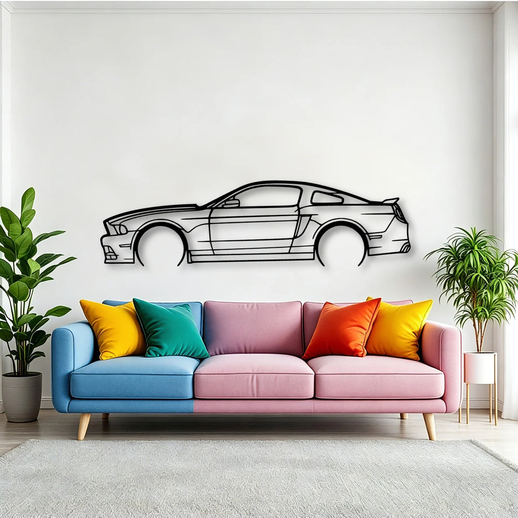 Mustang GT 2013 Classic Silhouette Metal Wall Art - Tinvibe
