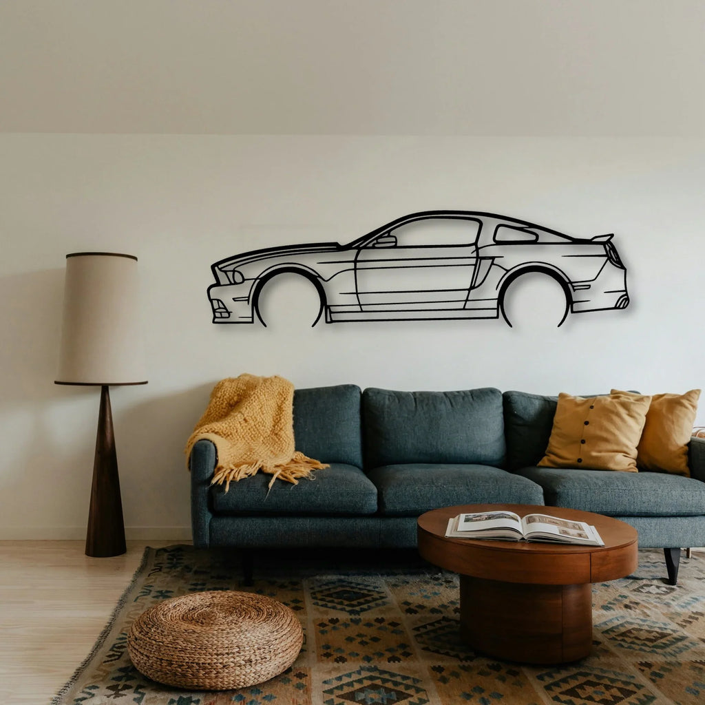 Mustang GT 2013 Classic Silhouette Metal Wall Art - Tinvibe