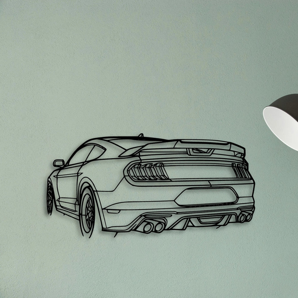 Mustang GT 2020 Angle Classic Silhouette Metal Wall Art - Tinvibe