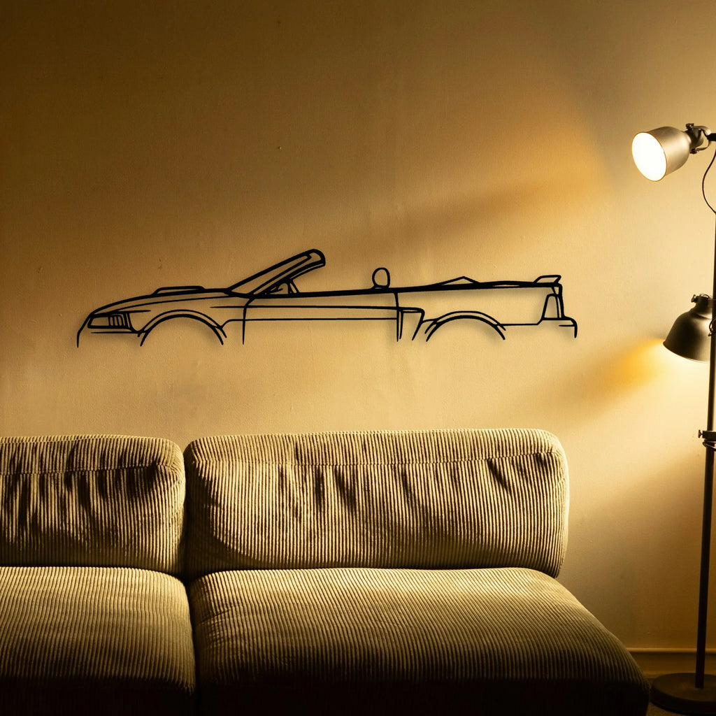 Mustang GT Convertible 2002 Classic Silhouette Metal Wall Art - Tinvibe