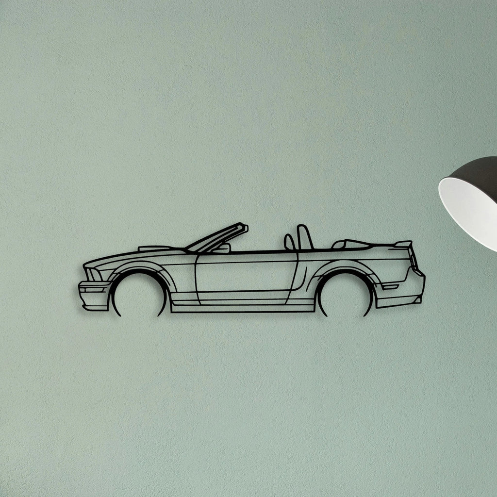 Mustang GT Convertible 2008 Classic Silhouette Metal Wall Art - Tinvibe