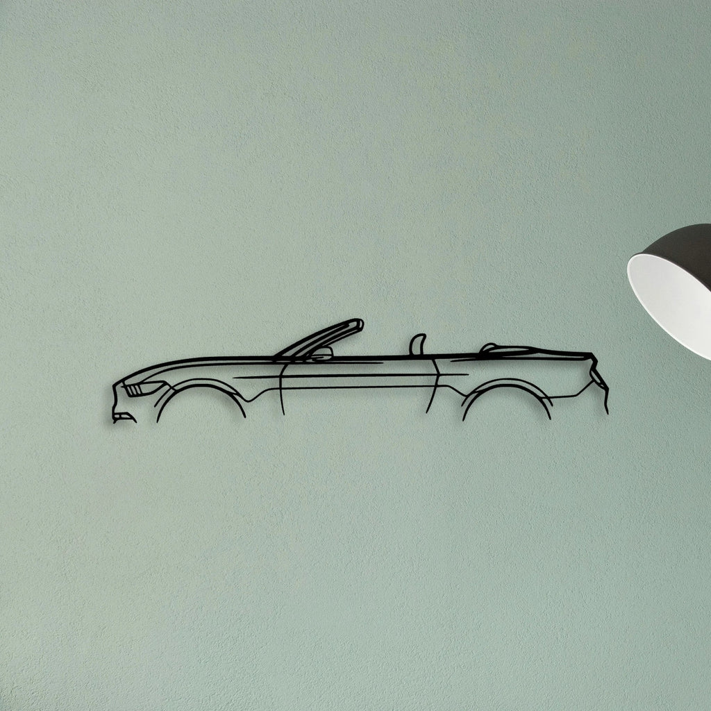 Mustang GT S550 Convertible Classic Silhouette Metal Wall Art - Tinvibe