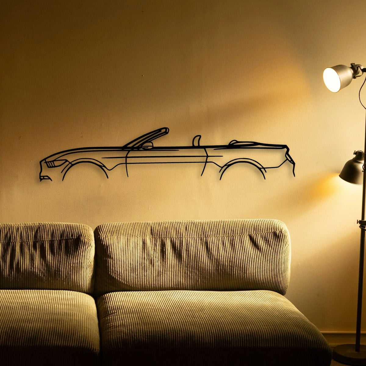Mustang GT S550 Convertible Classic Silhouette Metal Wall Art - Tinvibe