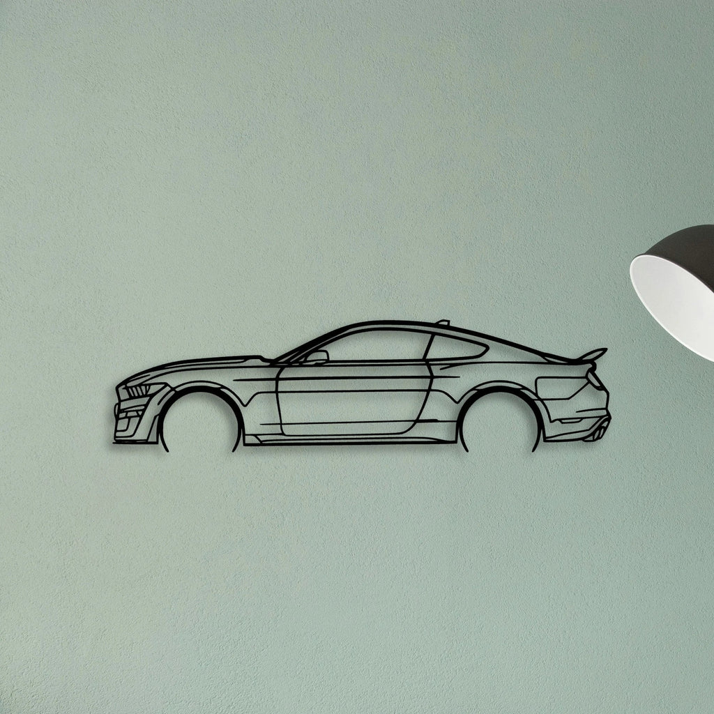 Mustang Shelby GT500 2021 Classic Silhouette Metal Wall Art - Tinvibe