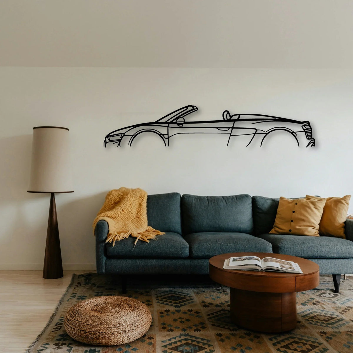 R8 Spyder MK2 2 Classic Silhouette Metal Wall Art - Tinvibe