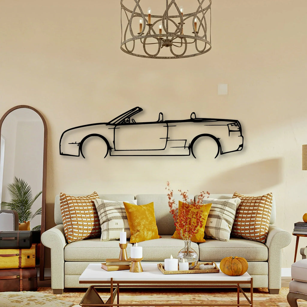 RS4 2006 Cabriolet Classic Silhouette Metal Wall Art - Tinvibe
