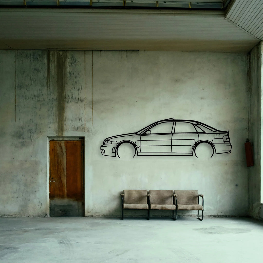 RS4 B5 Sedan 2 Classic Silhouette Metal Wall Art - Tinvibe