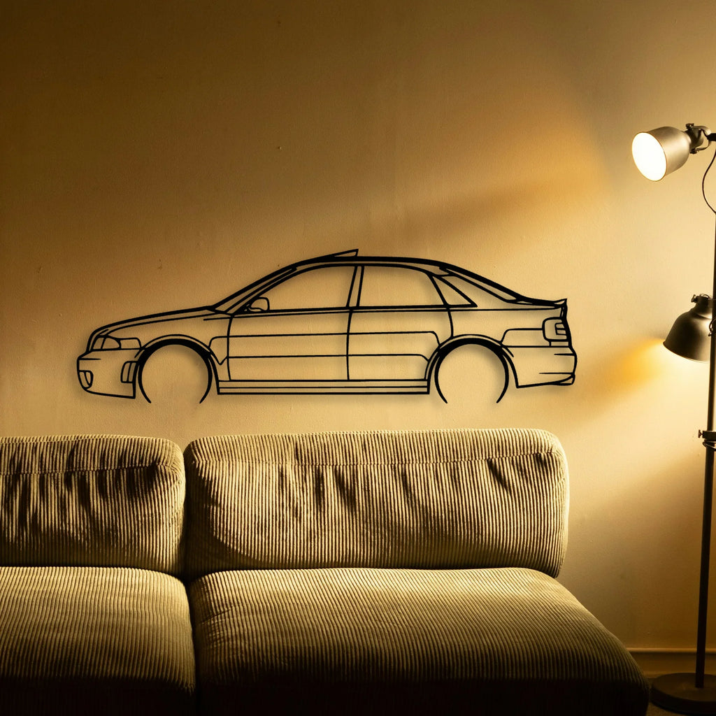 RS4 B5 Sedan 2 Classic Silhouette Metal Wall Art - Tinvibe