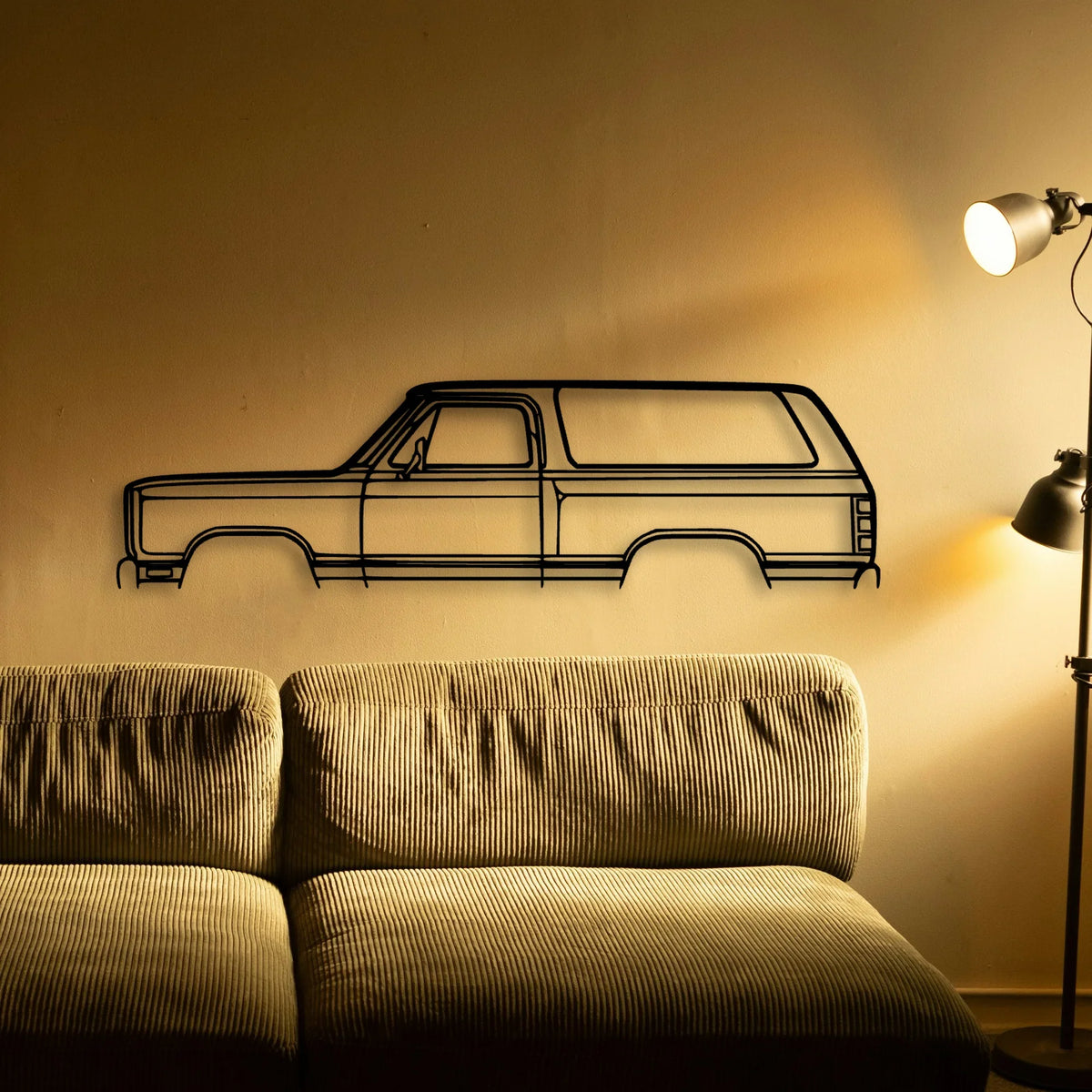 Ramcharger Prospector 1985 Classic Silhouette Metal Wall Art - Tinvibe