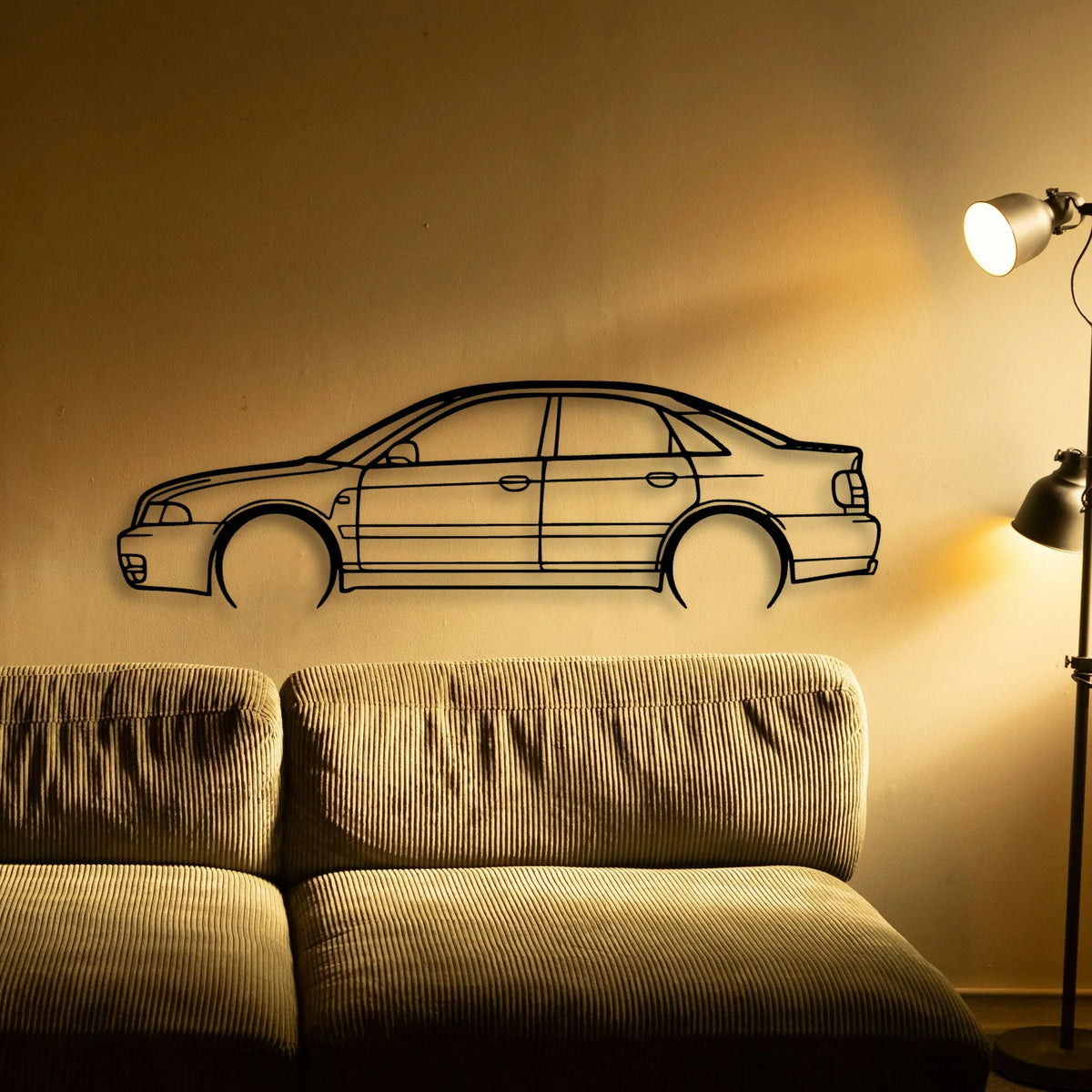 S4 B5 2001 Classic Silhouette Metal Wall Art - Tinvibe