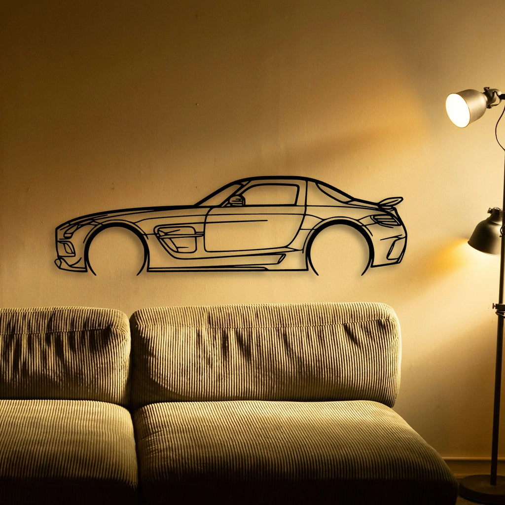 SLS AMG Black Series Classic Silhouette Metal Wall Art - Tinvibe