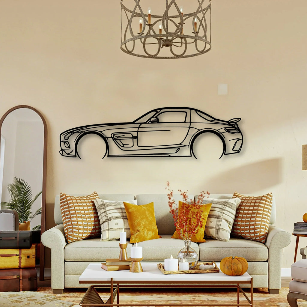 SLS AMG Black Series Classic Silhouette Metal Wall Art - Tinvibe