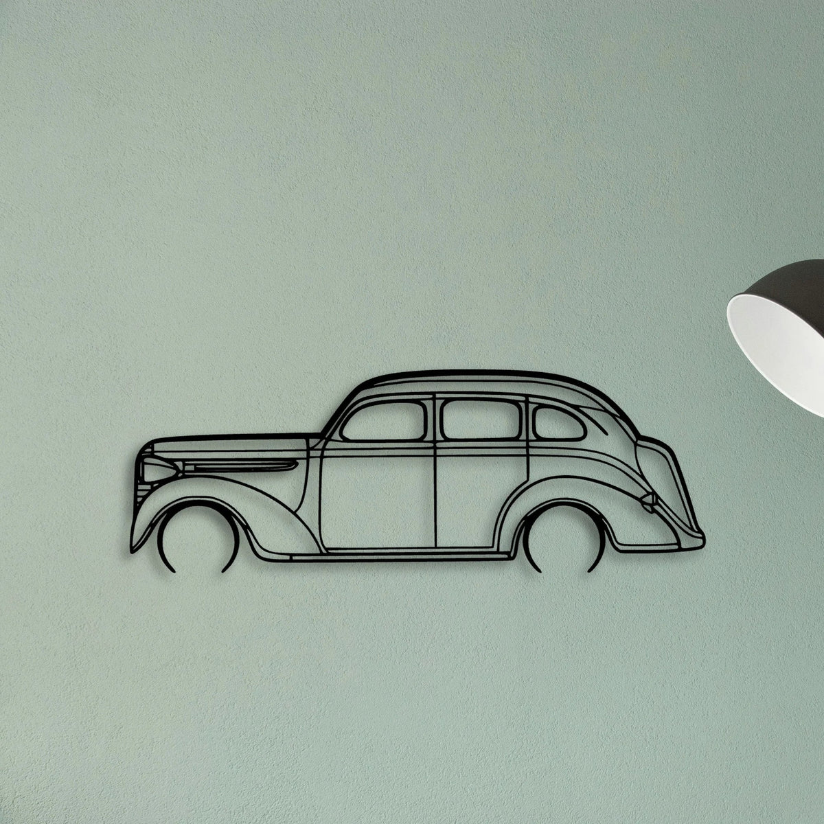 Sedan 1938 Classic Silhouette Metal Wall Art - Tinvibe
