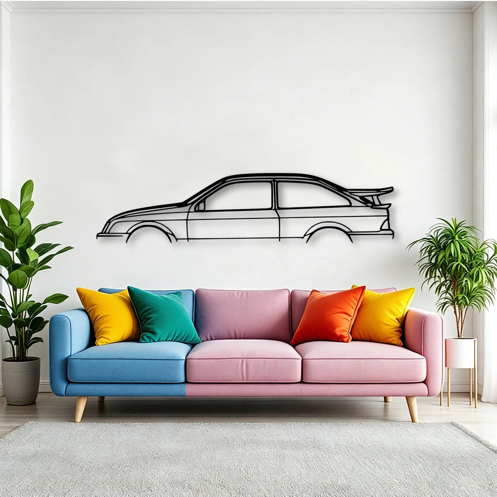 Sierra Cosworth RS500 1988 Classic Silhouette Metal Wall Art - Tinvibe