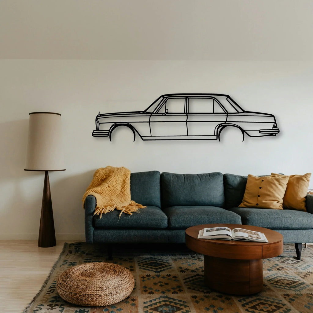 W108 280SE 1970 Classic Silhouette Metal Wall Art - Tinvibe
