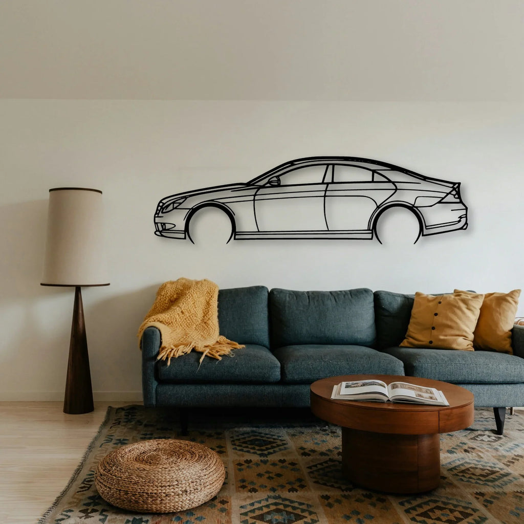 W219 AMG 2008 Classic Silhouette Metal Wall Art - Tinvibe