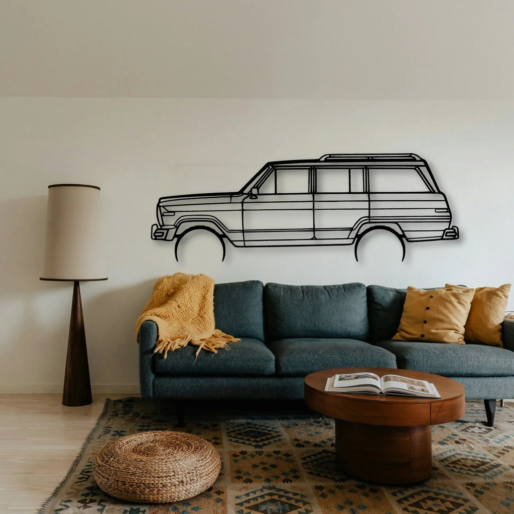 Wagoneer 1986 Classic Silhouette Metal Wall Art - Tinvibe