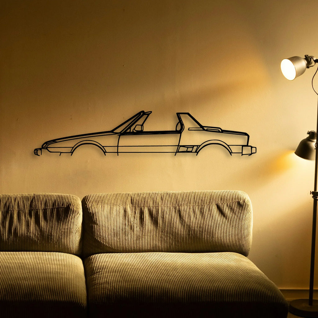 X1 9 Convertible 1980 Classic Silhouette Metal Wall Art - Tinvibe