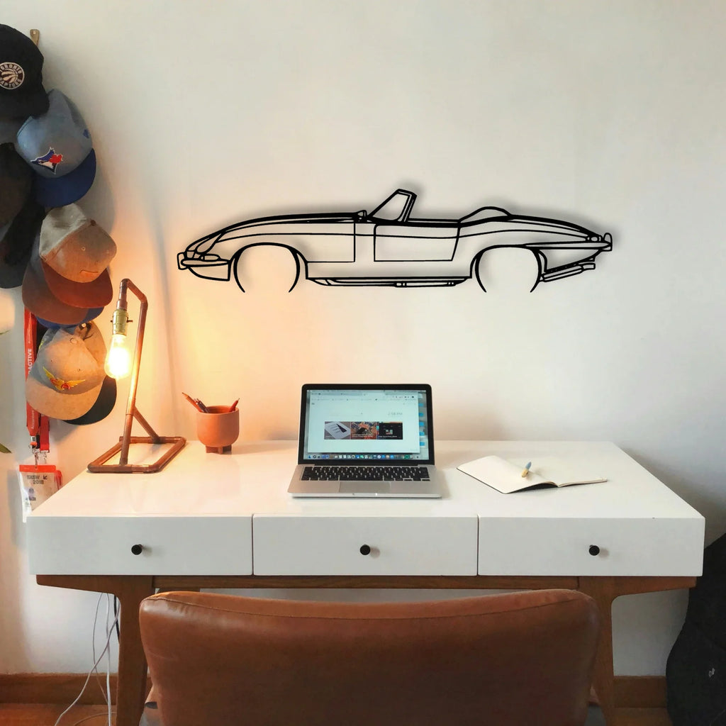 XKE Convertible 1967 Classic Silhouette Metal Wall Art - Tinvibe