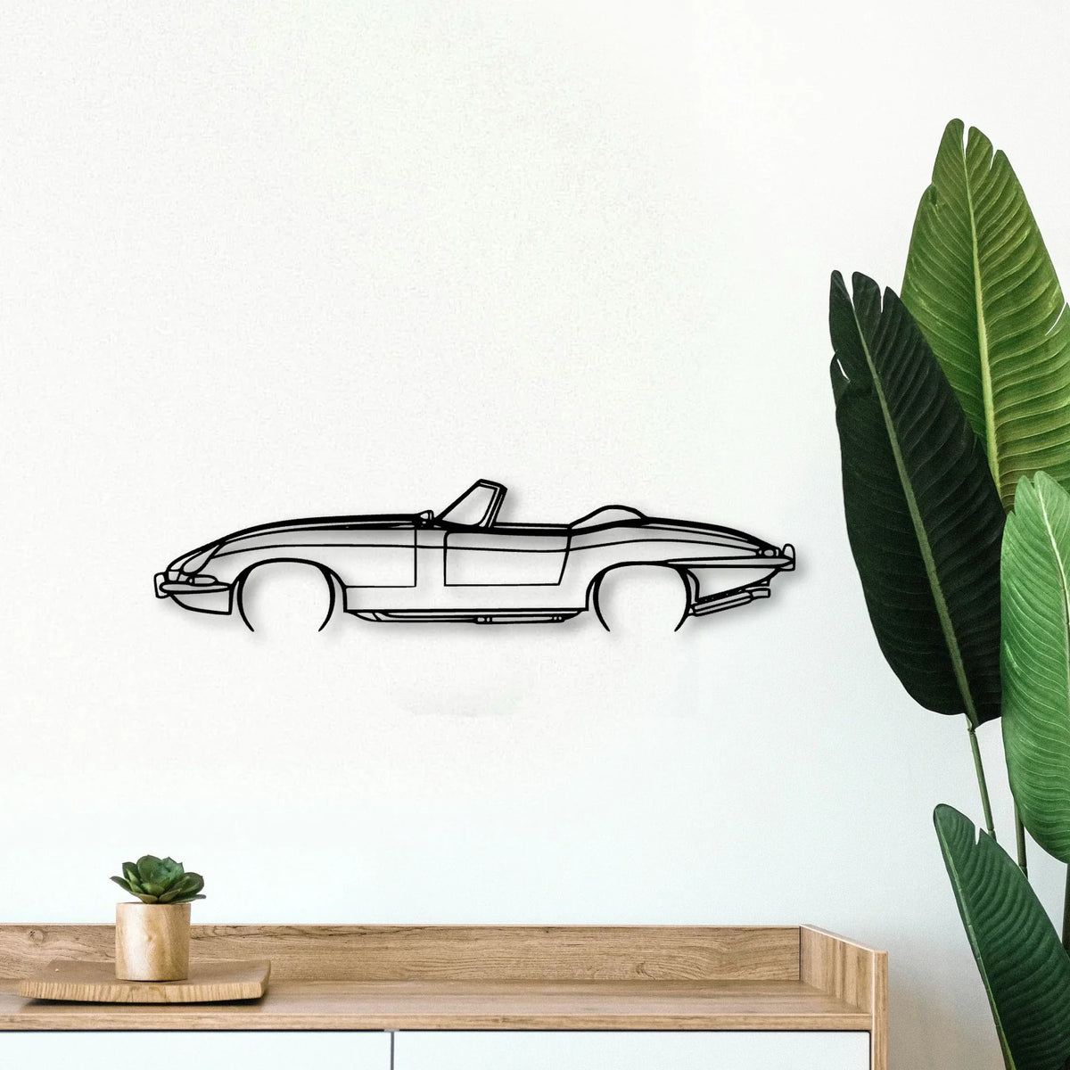 XKE Convertible 1967 Classic Silhouette Metal Wall Art - Tinvibe