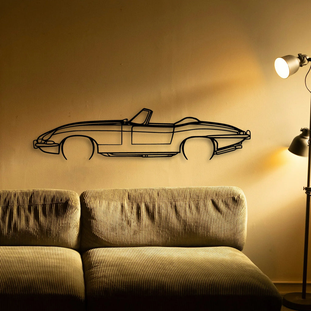XKE Convertible 1967 Classic Silhouette Metal Wall Art - Tinvibe