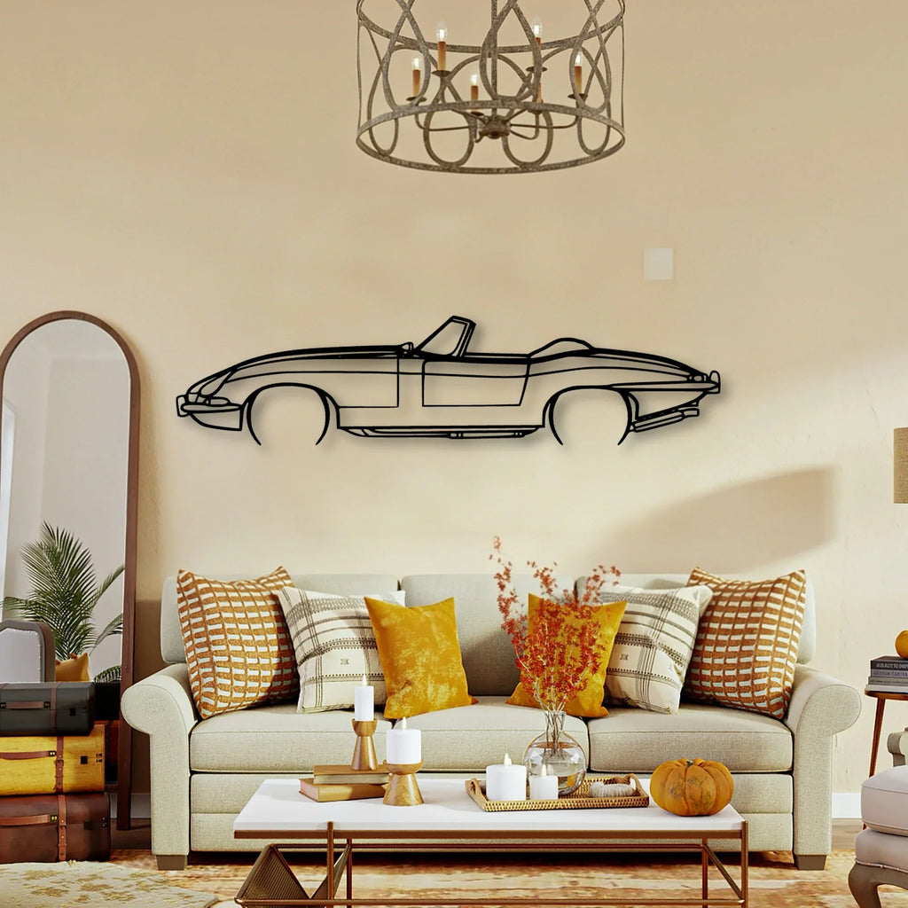 XKE Convertible 1967 Classic Silhouette Metal Wall Art - Tinvibe