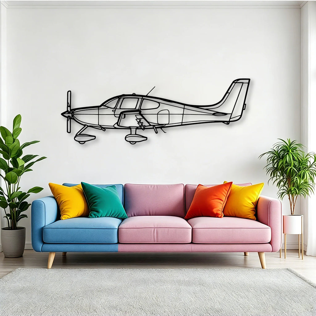 A23 24 Musketeer 2 Classic Aircraft Silhouette Metal Wall Art - Tinvibe