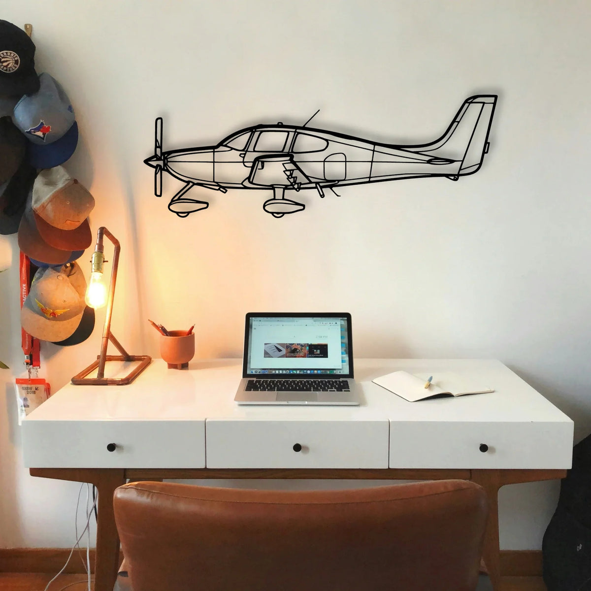 A23 24 Musketeer 2 Classic Aircraft Silhouette Metal Wall Art - Tinvibe
