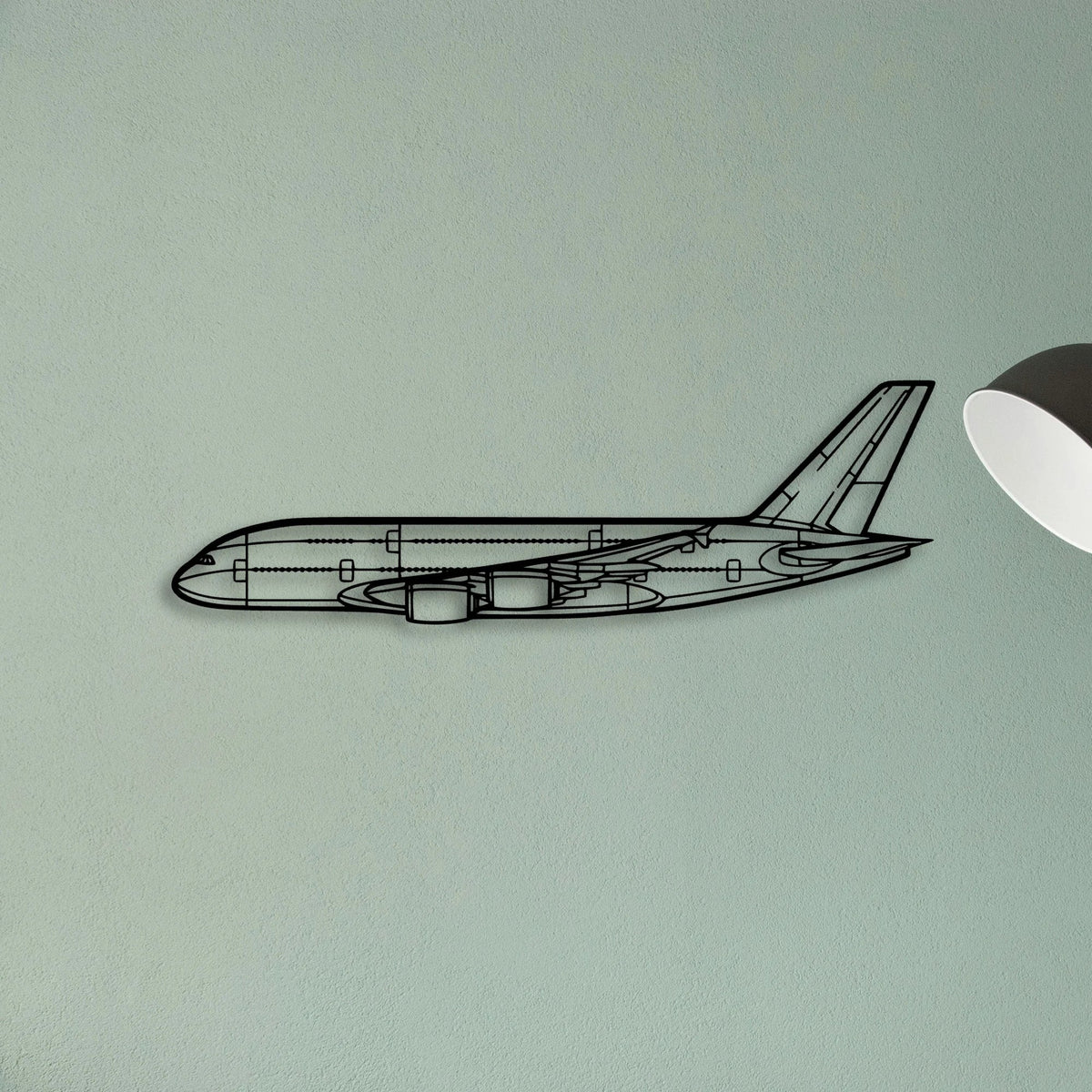 A380 800 Classic Aircraft Silhouette Metal Wall Art - Tinvibe