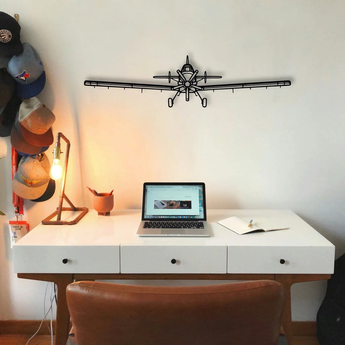At 802 Classic Aircraft Silhouette Metal Wall Art - Tinvibe