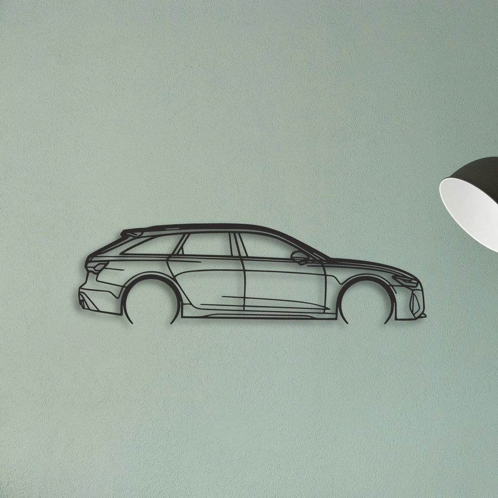 Audi RS6 Classic Silhouette Metal Wall Art - Tinvibe
