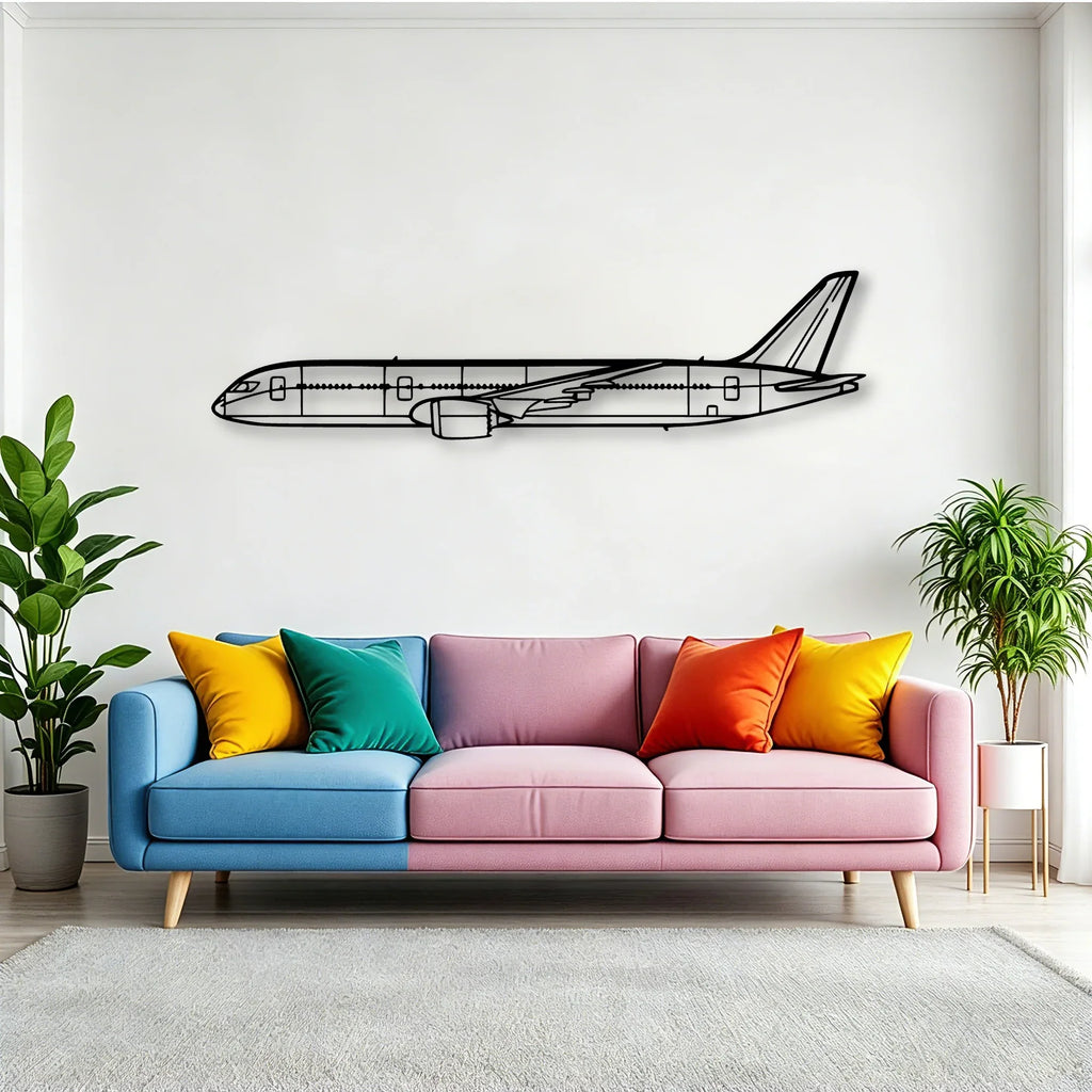 B787 Dreamliner Classic Aircraft Silhouette Metal Wall Art - Tinvibe