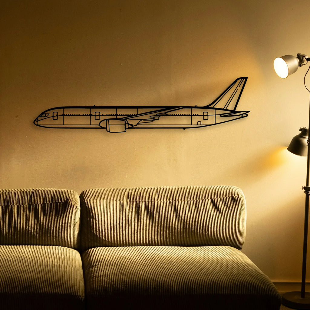 B787 Dreamliner Classic Aircraft Silhouette Metal Wall Art - Tinvibe