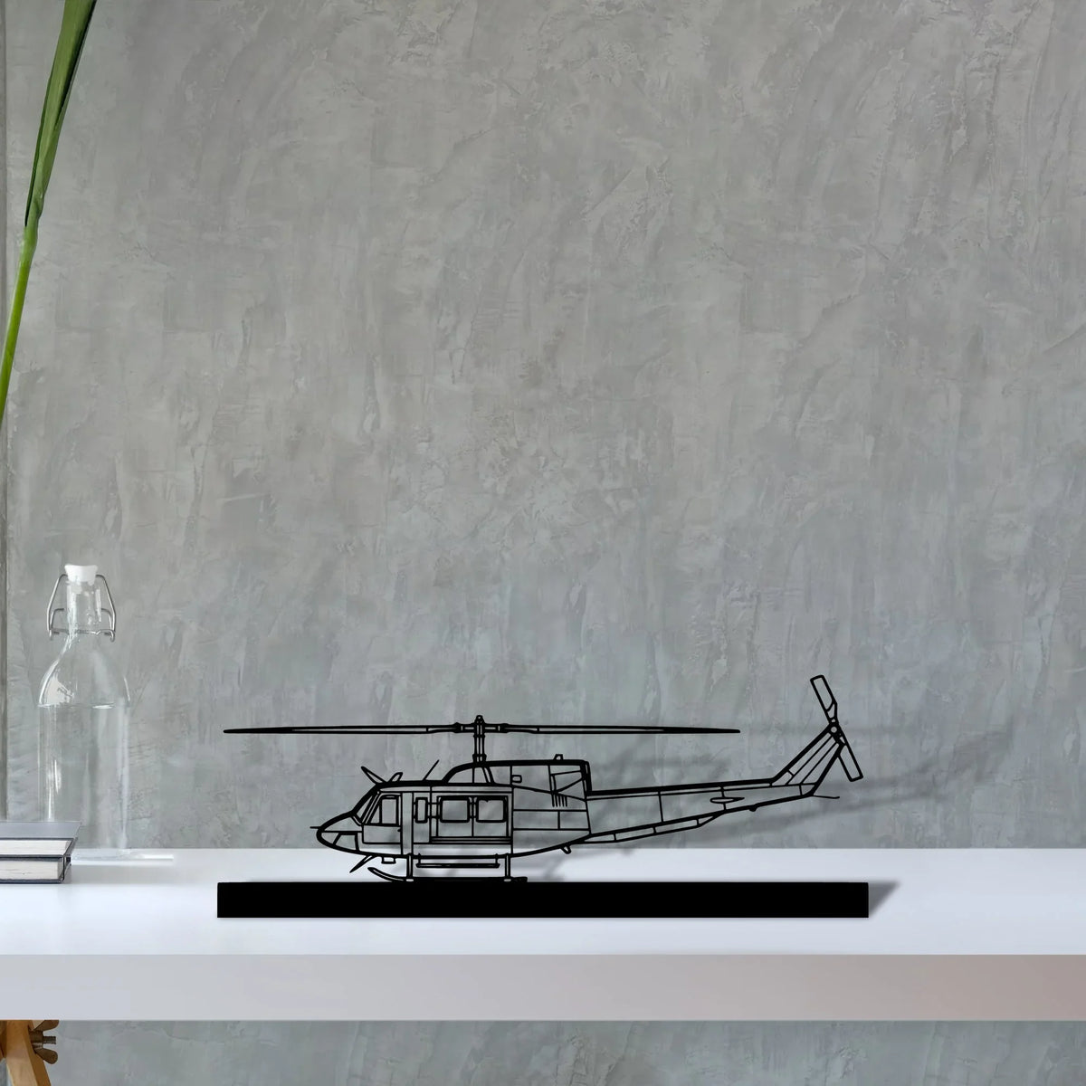 bell-212-sentry Silhouette Metal Art Stand - Tinvibe