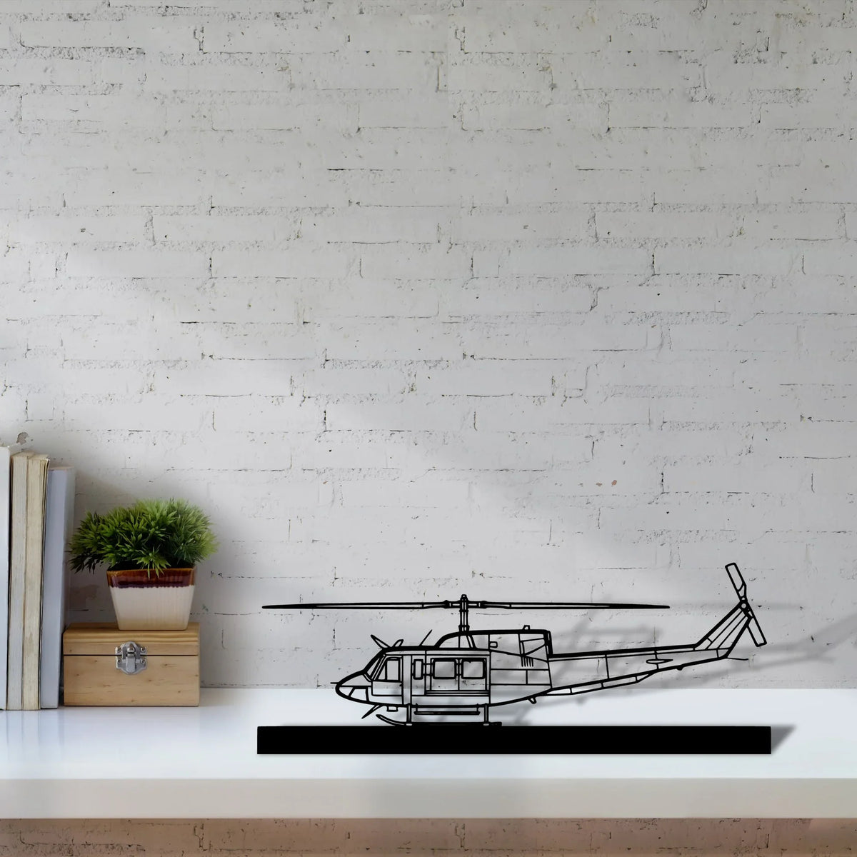 bell-212-sentry Silhouette Metal Art Stand - Tinvibe