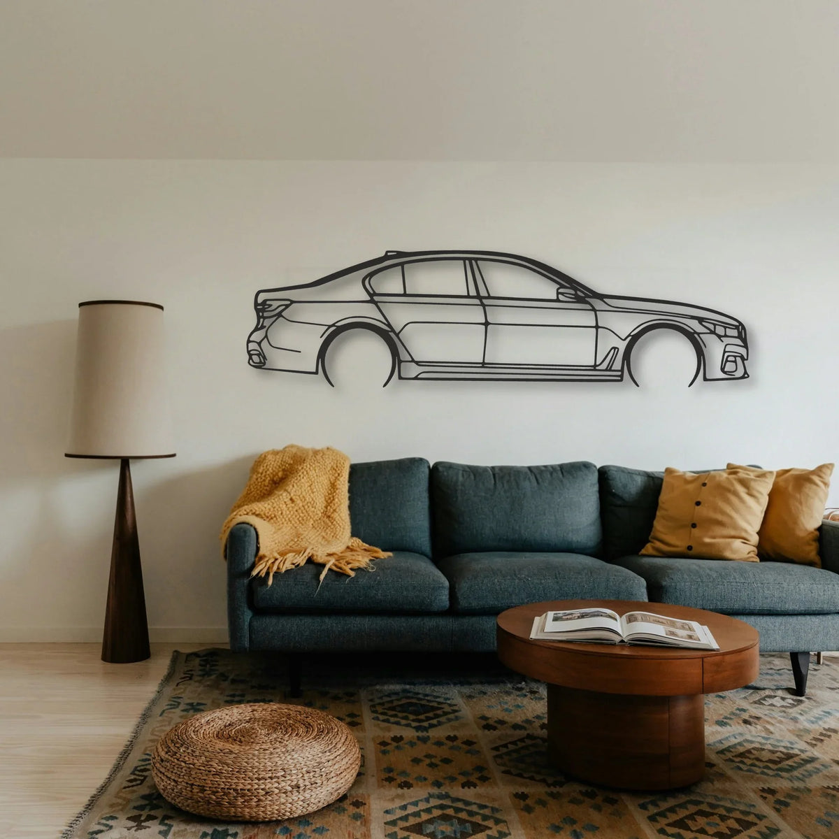 BMW 750i Classic Silhouette Metal Wall Art - Tinvibe
