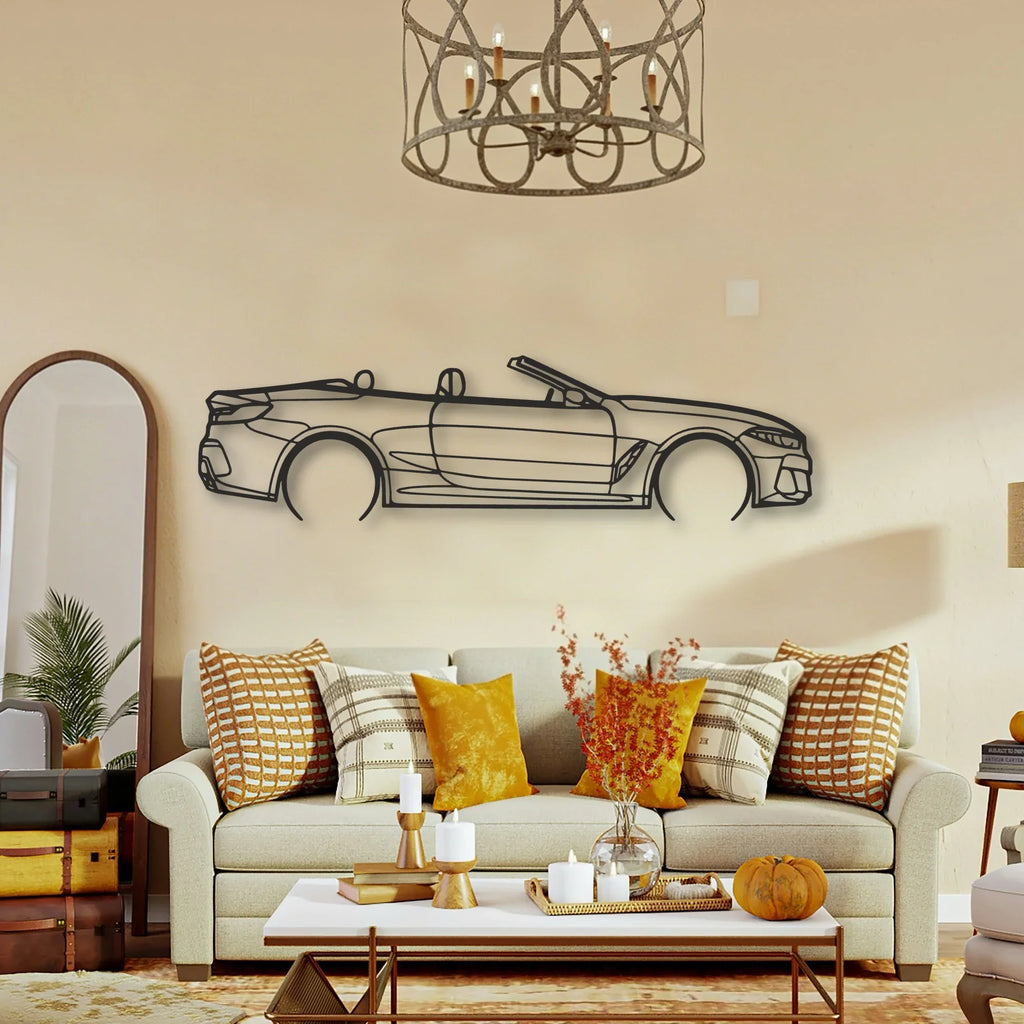 BMW 850i Classic Silhouette Metal Wall Art - Tinvibe
