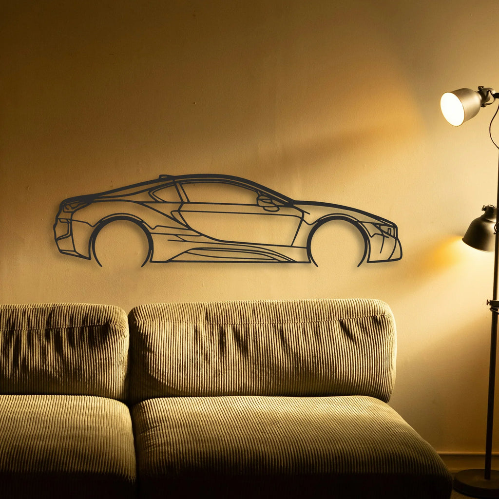 BMW I8 Classic Silhouette Metal Wall Art - Tinvibe