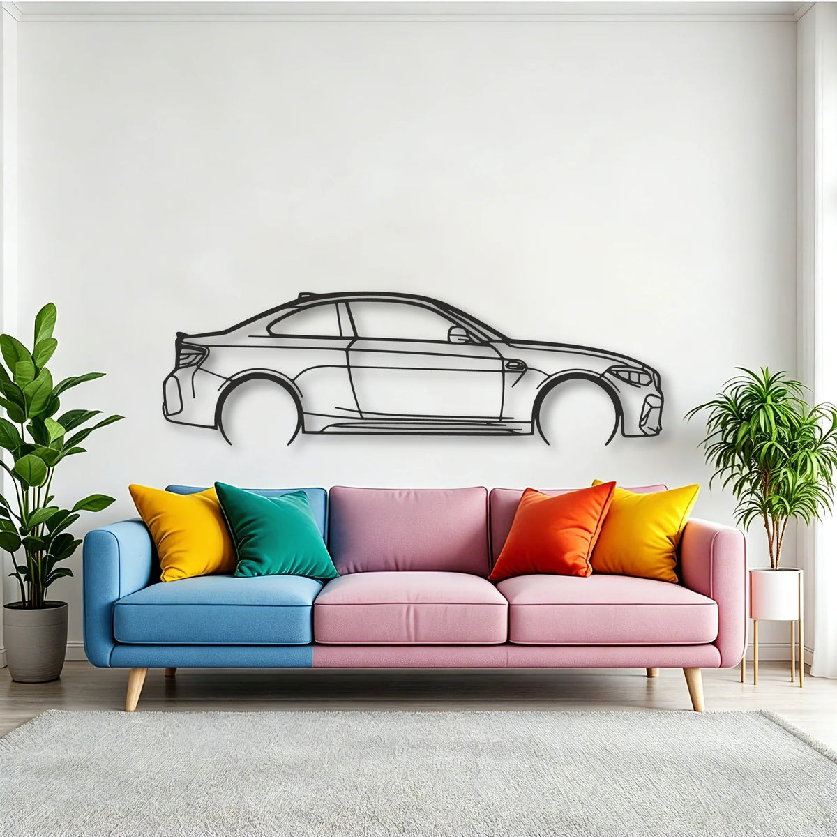 BMW M2 F87 Classic Silhouette Metal Wall Art - Tinvibe