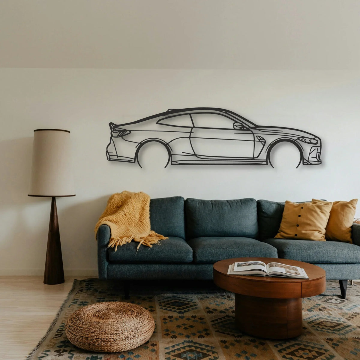BMW M4 CSL Classic Silhouette Metal Wall Art - Tinvibe