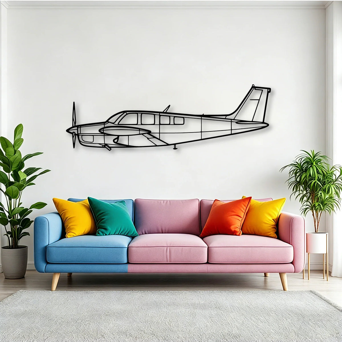 Bonanza F35 Classic Aircraft Silhouette Metal Wall Art - Tinvibe