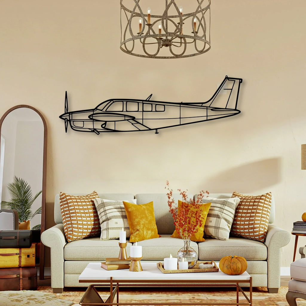 Bonanza F35 Classic Aircraft Silhouette Metal Wall Art - Tinvibe