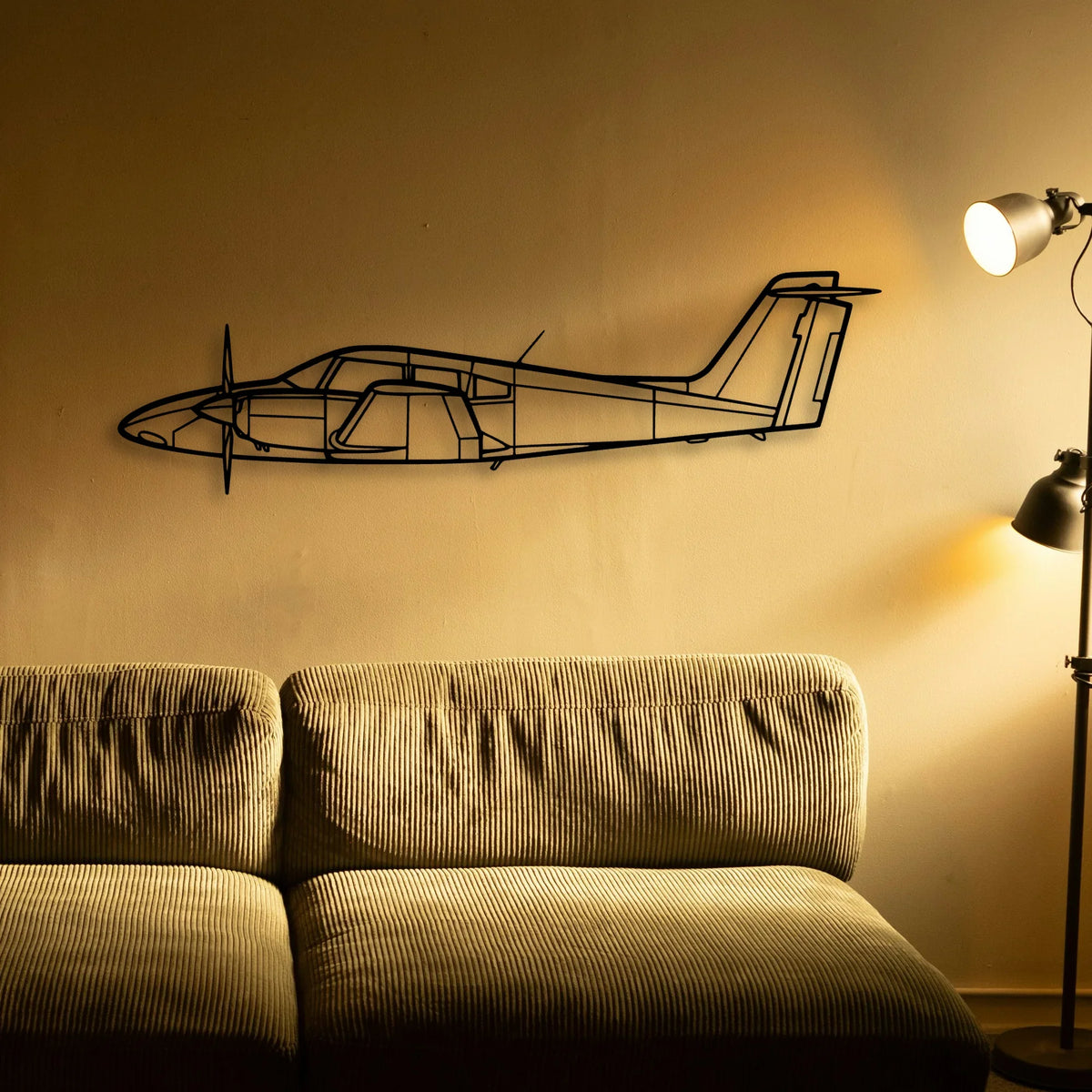 C45 H Expeditor Classic Aircraft Silhouette Metal Wall Art - Tinvibe