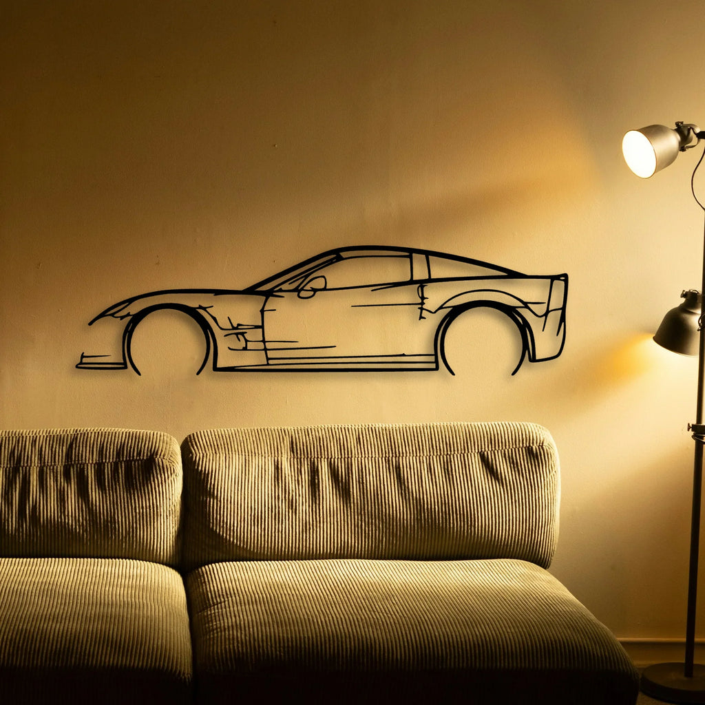C6 ZR1 2 Classic Silhouette Metal Wall Art - Tinvibe