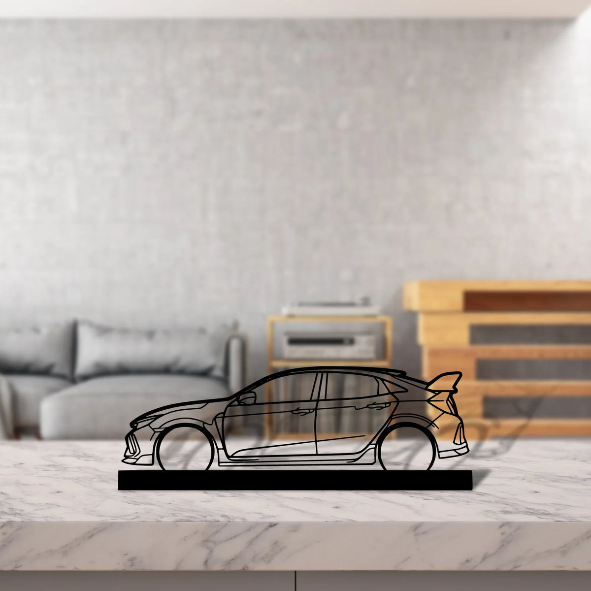 civic-type-r-fk8 Silhouette Metal Art Stand - Tinvibe
