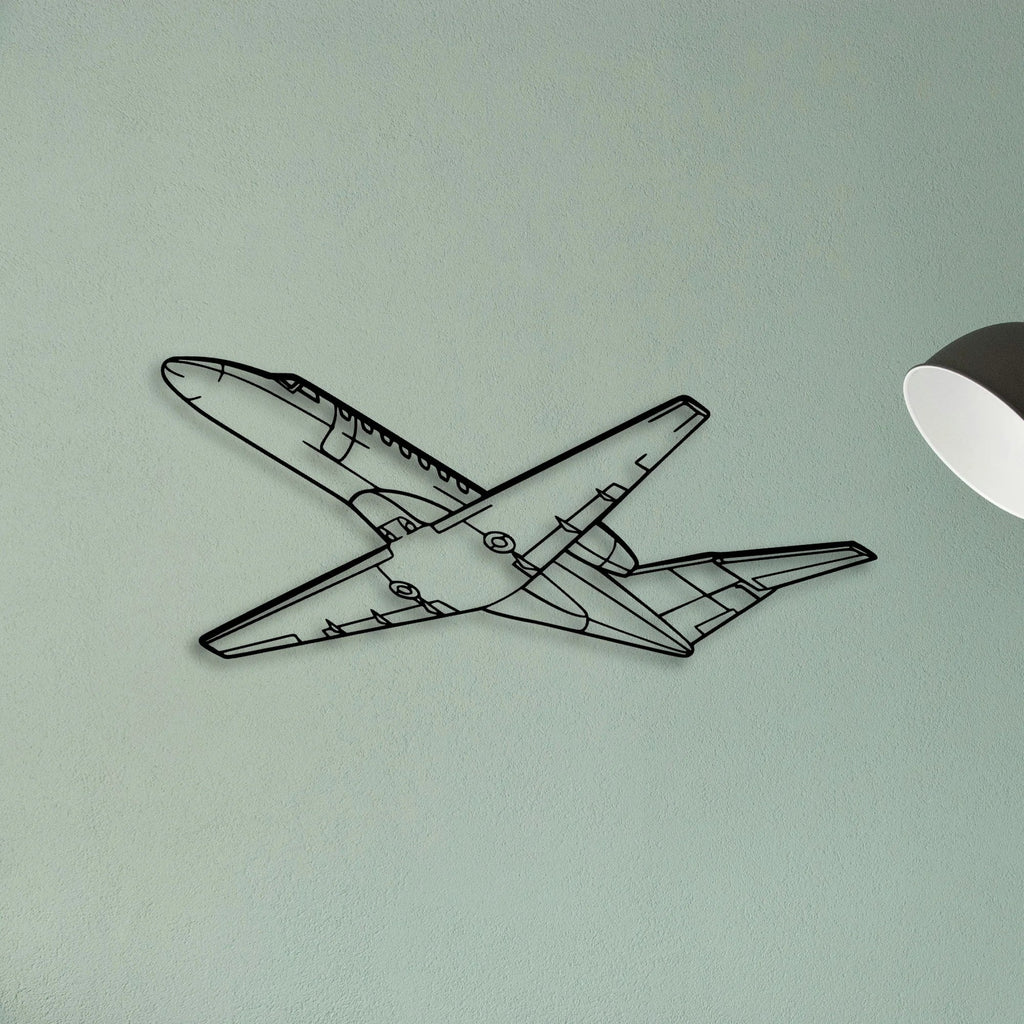 CJ3 Classic Aircraft Silhouette Metal Wall Art - Tinvibe
