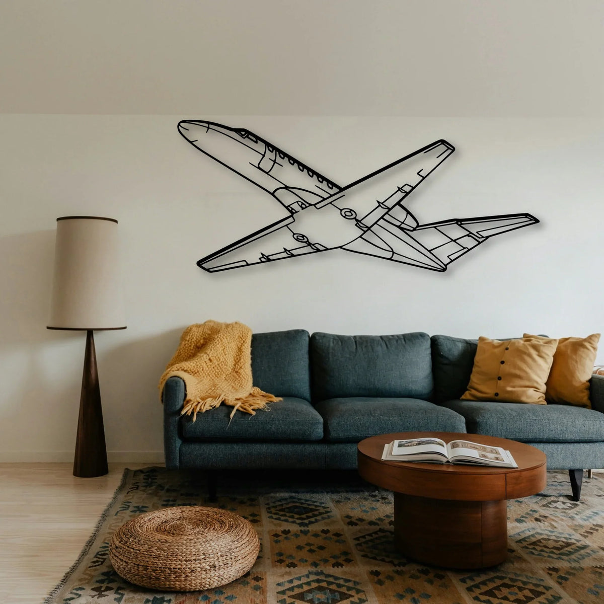 CJ3 Classic Aircraft Silhouette Metal Wall Art - Tinvibe