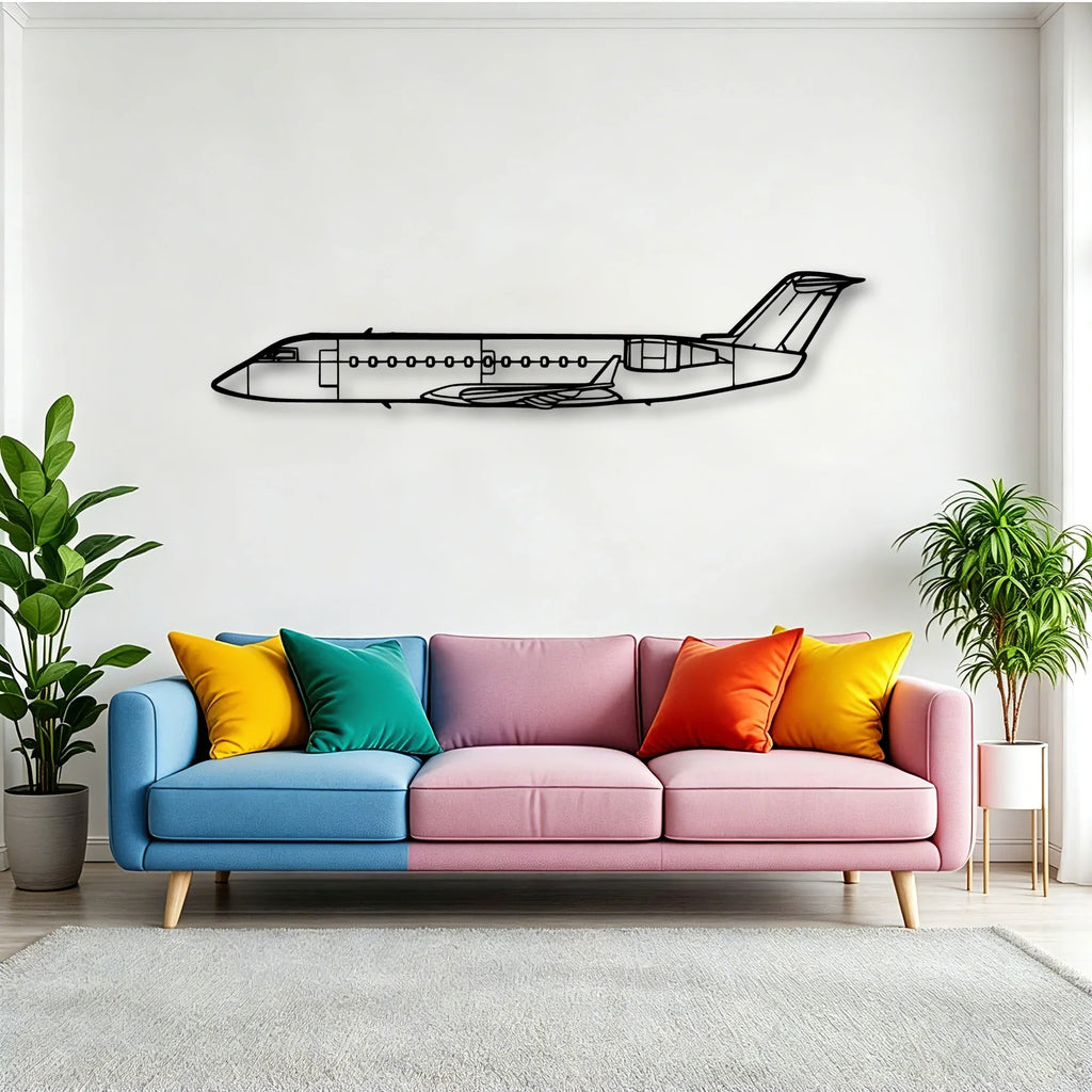 CRJ200 Classic Aircraft Silhouette Metal Wall Art - Tinvibe
