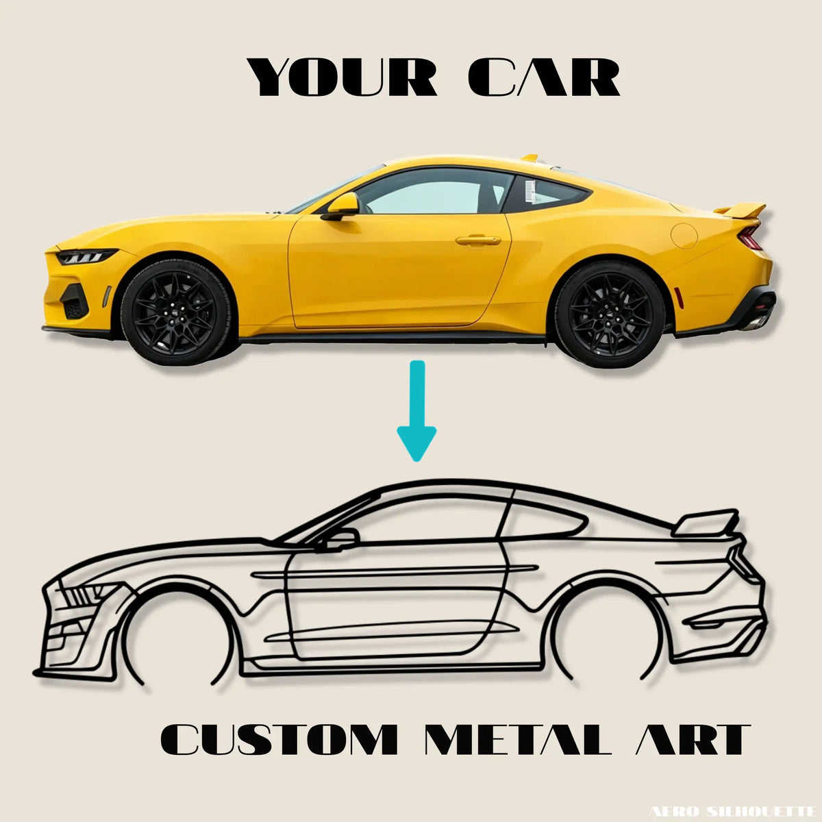 Your Custom Car Silhouette Metal Wall Art Service - Tinvibe