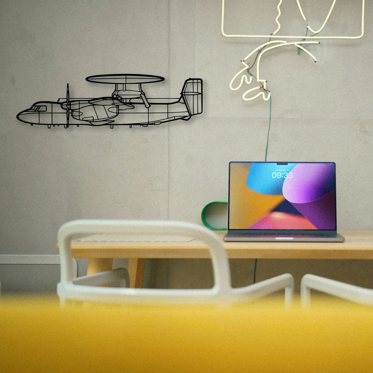DC 3C Classic Aircraft Silhouette Metal Wall Art - Tinvibe